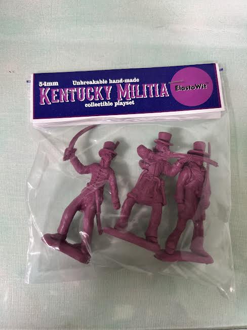 ELASTOWIT NEW ERA RUBBER 54 MM TECUMSEH'S WAR KENTUCKY MILITIA (3 FIGURES)