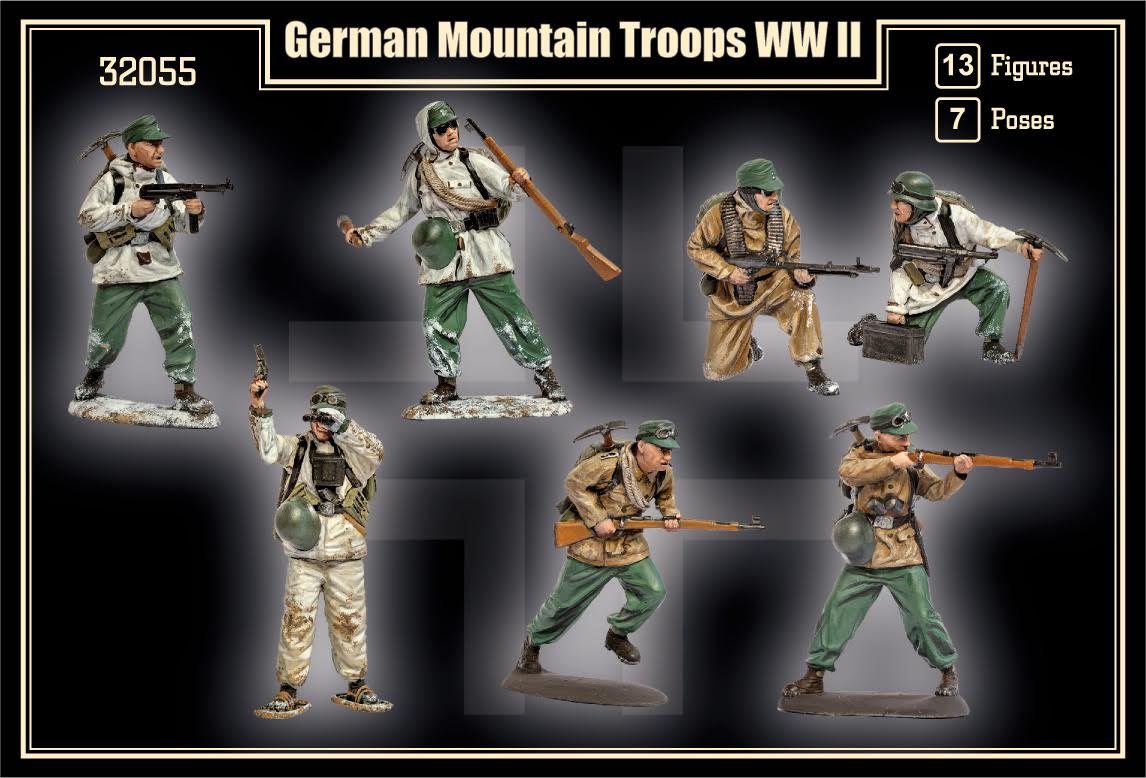 MARS 32055 WORLD WAR II GERMAN MOUNTAIN TROOPS (GRAY) 13 FIGURES