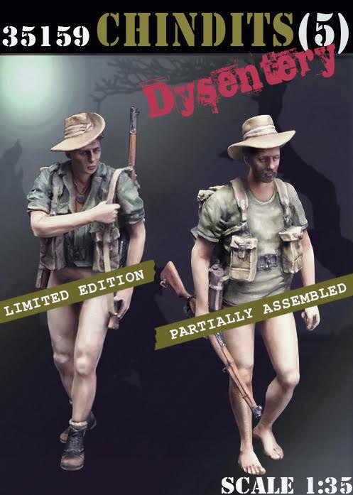 BRAVO *6 35159 WWII BRITISH CHINDITS (5) DYSENTERY 1:35 (2 FIGURES) ASSEMBLY KIT
