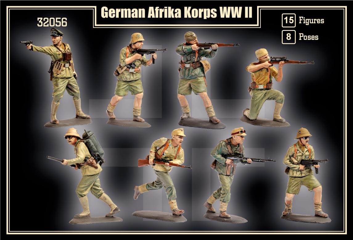 MARS 32056 WORLD WAR II GERMAN AFRIKA KORPS WWII (15 FIGURES) KHAKI