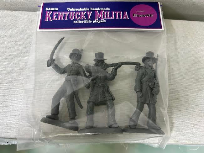 ELASTOWIT NEW ERA RUBBER 54 MM TECUMSEH'S WAR KENTUCKY MILITIA (3 FIGURES)