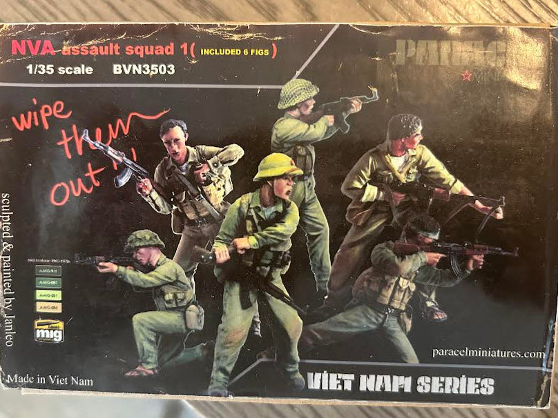 PARACEL MINIATURES VIETNAM SERIES BVN3503 NVA ASSAULT SQUAD 1 (6 FIGURES)