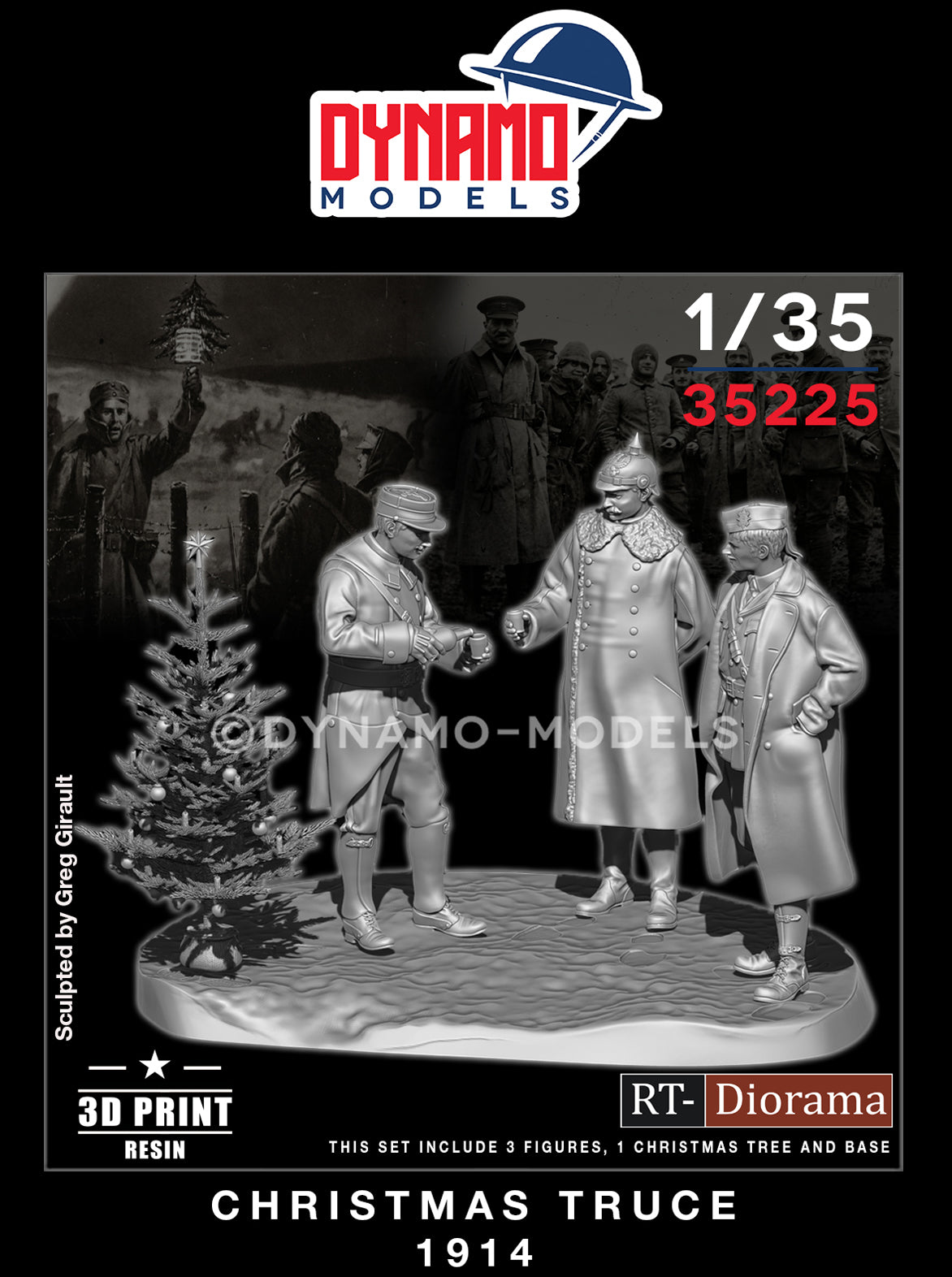 DYNAMO MODEL 35225 WWI CHRISTMAS TRUCE 1914 3D RESIN KIT
