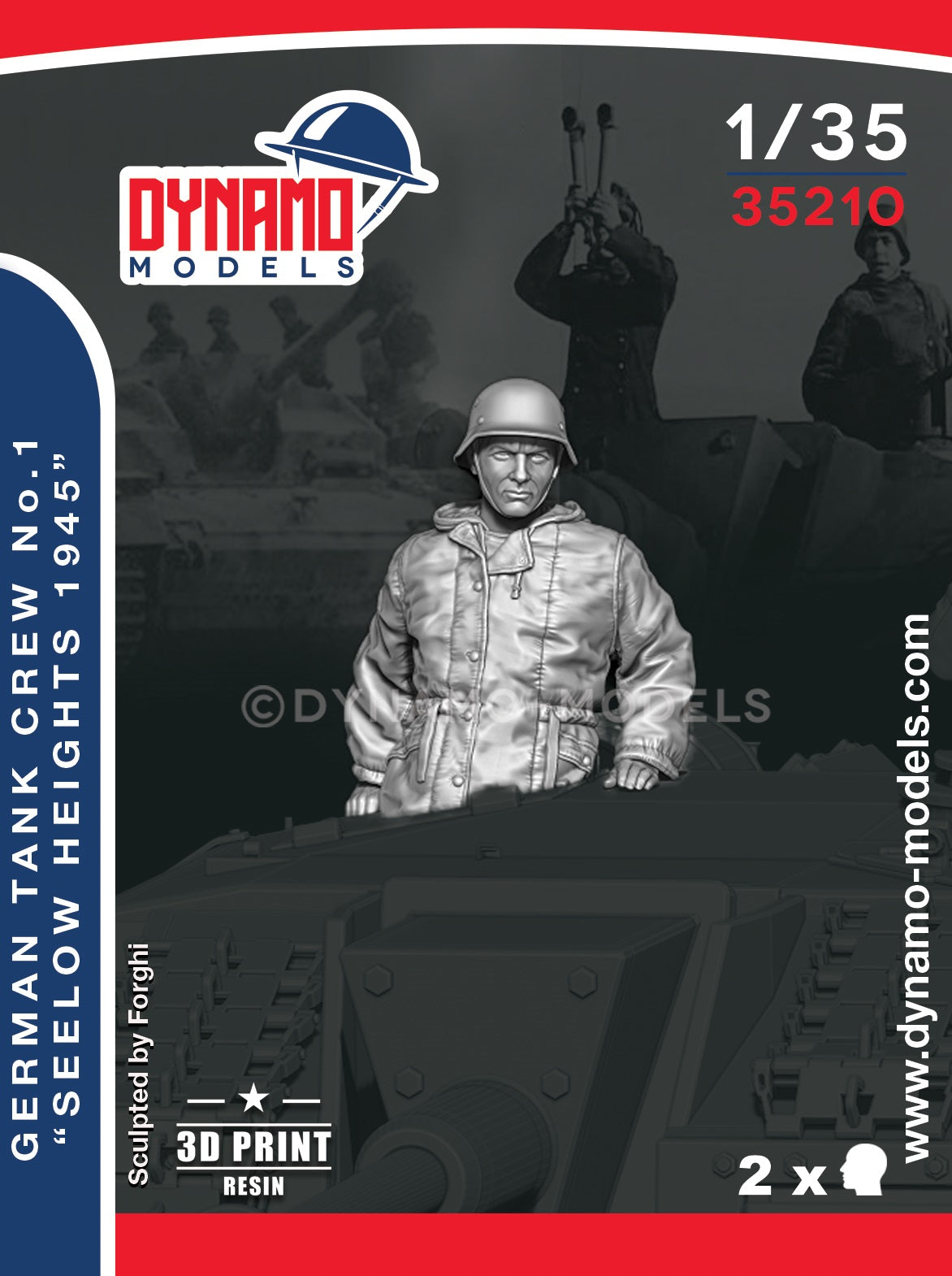 DYNAMO MODEL 1:35 SET 35210 WWII GERMAN TANK CREW NO. 1 "SEELOW HEIGHTS 1945"