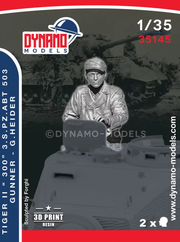 DYNAMO MODELS 1:35 SET 35145 WWII GERMAN TIGER II "300" s.Pz. Abt 503 GUNNER