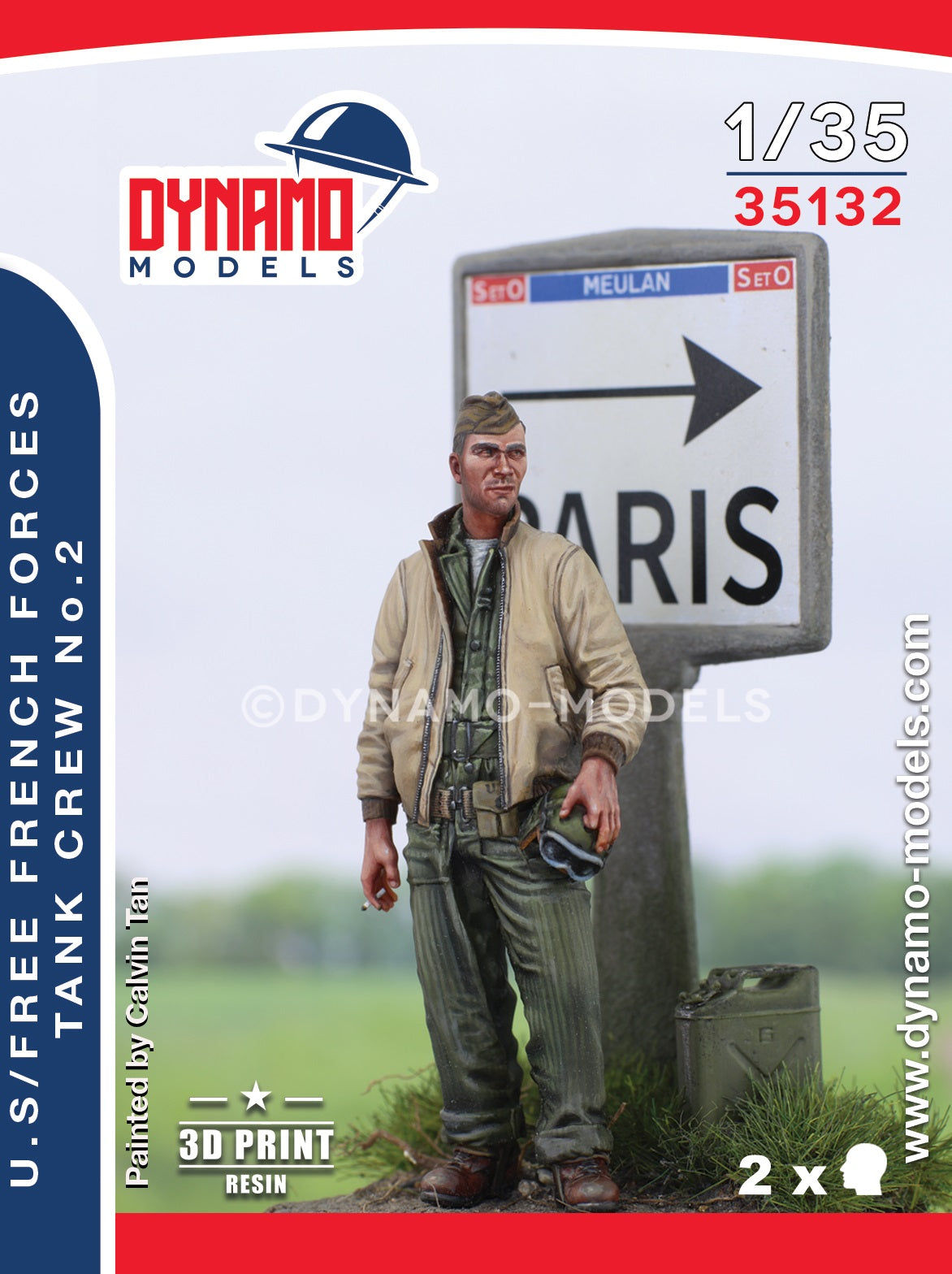DYNAMO MODEL 1:35 SET 35132 WWII U.S/ FREE FRENCH FORCES TANK CREW NO. 2