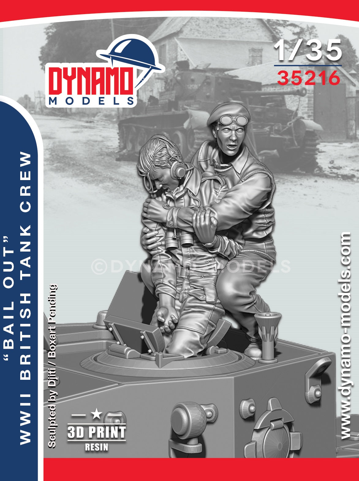 DYNAMO MODEL 1:35 SET 35216 WWII "BAIL OUT" BRITISH TANK CREW -2 FIGURES