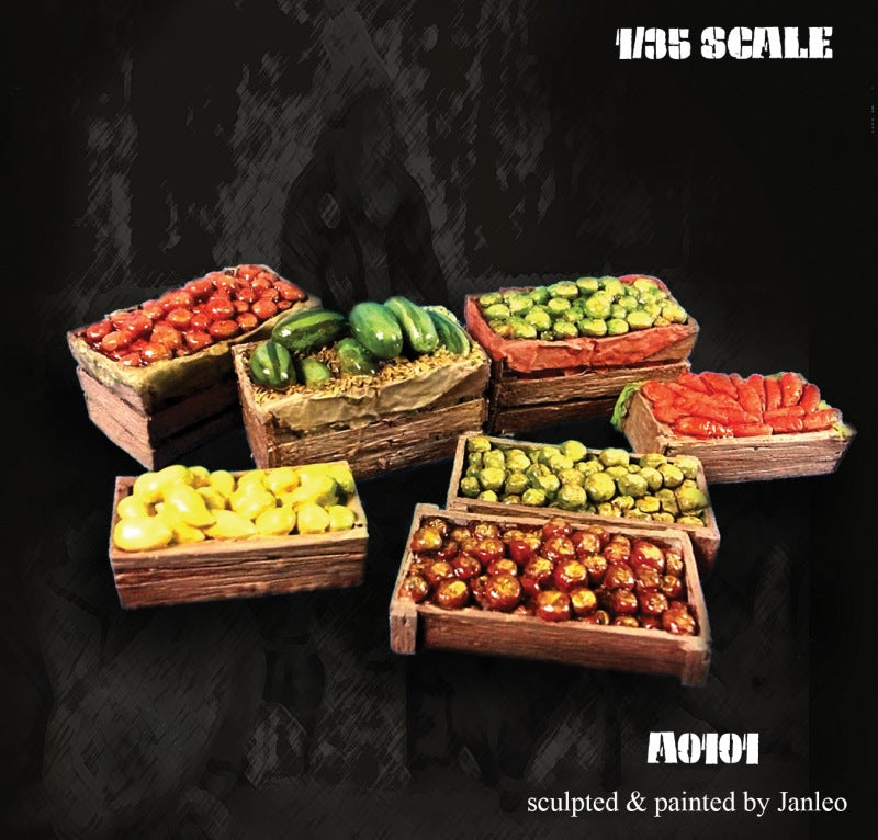 PARACEL MINIATURES DIOROMA ACCESSORY 1:35 AC-0101 TROPICAL FRUIT BOXES (7 BOXES)