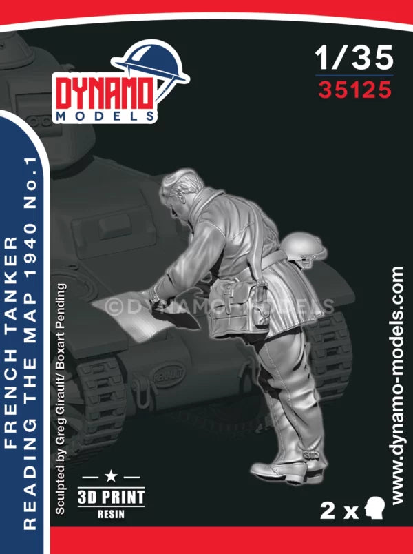 DYNAMO MODEL 35125 WWII FRENCH TANKER READING THE MAP 1940 NO. 1 (1 FIGURE)