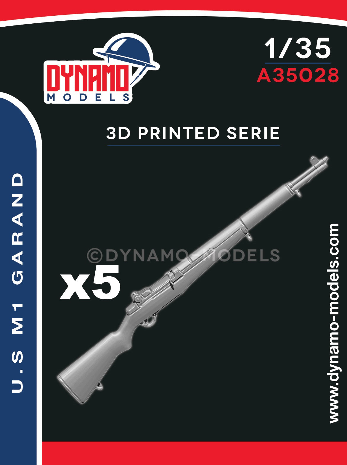 DYNAMO MODELS 1:35 SET WWII A35028 U.S. M1 GARAND (5 PIECES)