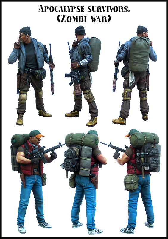 EVOLUTION MINIATURES 1:35 SET EM-35143 POST-APOCALYPTIC "SURVIVORS" -2 FIGURES