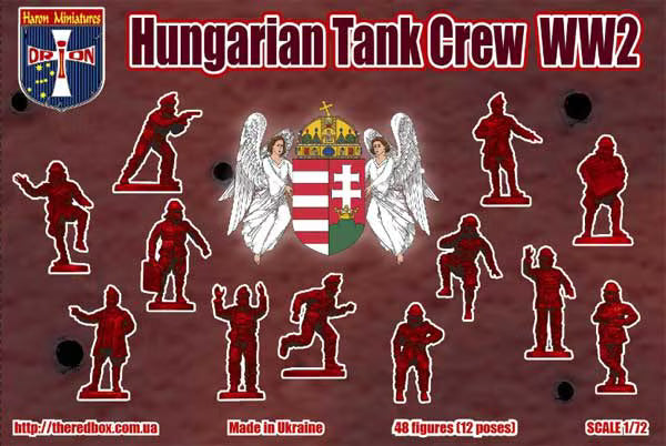 ORION 1:72 WORLD WAR II 0RI72069 HUNGARIAN TANK CREW 48 FIGURES/12 POSES (BROWN)