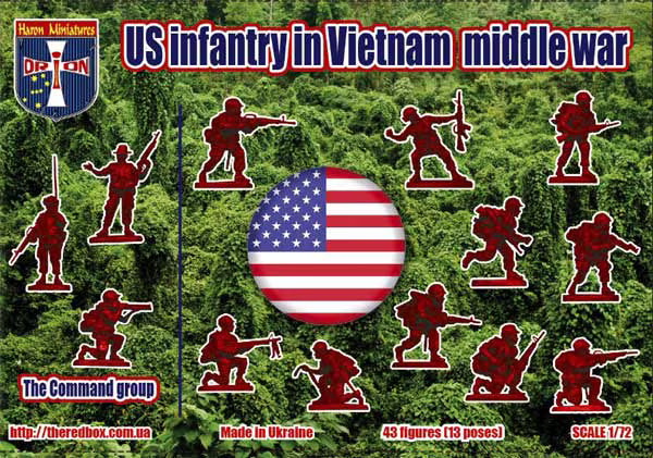 ORION 1:72 ORI72070 VIETNAM WAR U.S. INFANTRY (MIDDLE WAR) TAN (43 FIGURES)