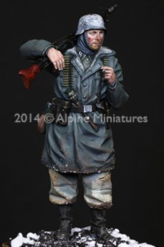ALPINE MINIATURES 1:16 SET 16023 WWII GERMAN MG42 GUNNER (1 FIGURE/2 HEADS)