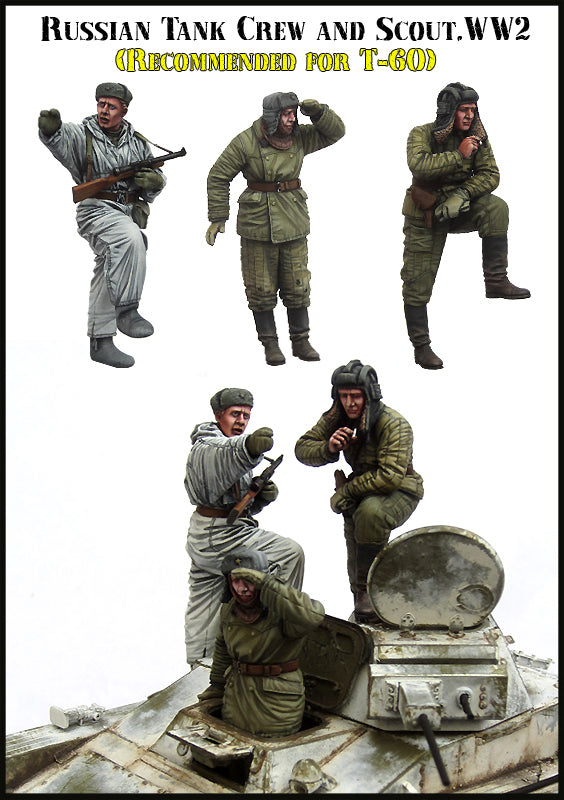EVOLUTION MINIATURES 1:35 SET EM-35162 WW2 RUSSIAN TANK CREW & SCOUT (3 FIGURES)