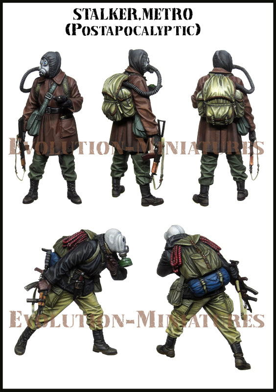 EVOLUTION MINIATURES 1:35 SET EM-35183 POST-APOCALYPTIC STALKER METRO -2 FIGURES