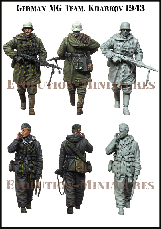 EVOLUTION MINIATURES 1:35 SET EM-35219 WWII GERMAN MG TEAM, KHARKOV 1943
