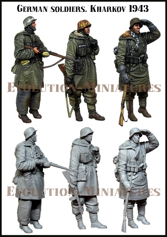 EVOLUTION MINIATURES 1:35 EM-35223 GERMAN SOLDIERS, KHARKOV 1943 (3 FIGURES)