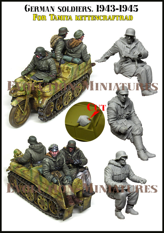 EVOLUTION MINIATURES 1:35 EM-35249 WWII GERMAN SOLDIERS 1943-1945 (3 FIGURES)