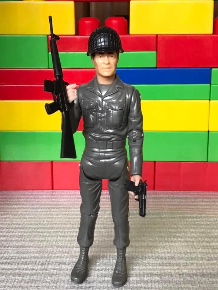 MARX TOYS RECAST 8 INCH ACTION FIGURE RAT PATROL SGT. SAM TROY (TAN)
