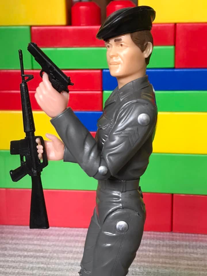MARX TOYS RECAST 8 INCH ACTION FIGURE RAT PATROL SGT. SAM TROY (TAN)