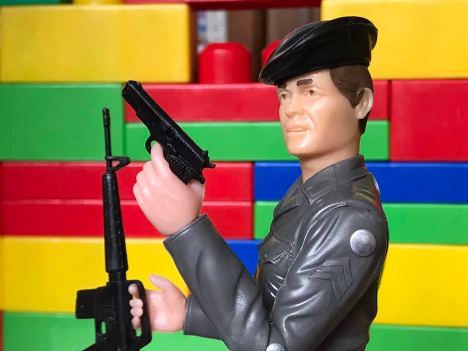 MARX TOYS RECAST 8 INCH ACTION FIGURE RAT PATROL SGT. SAM TROY (TAN)