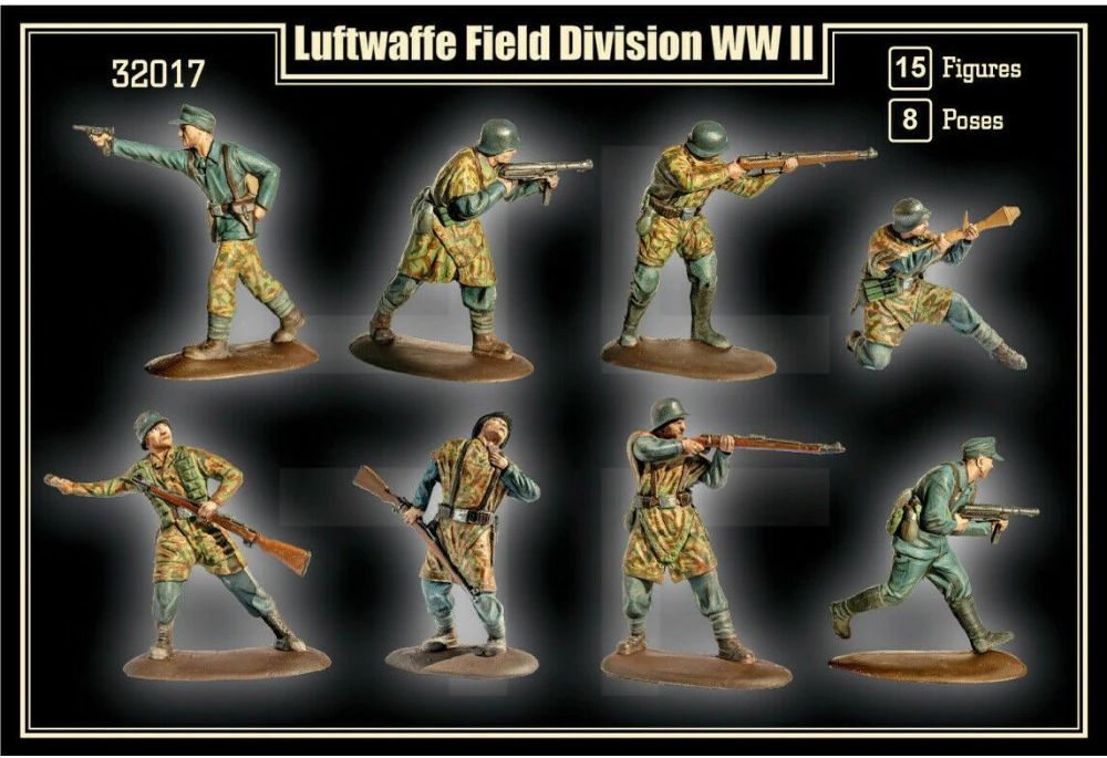 MARS 32017 WORLD WAR II GERMAN LUFTWAFFE FIELD DIVISION 15 FIGURES, 8 POSES