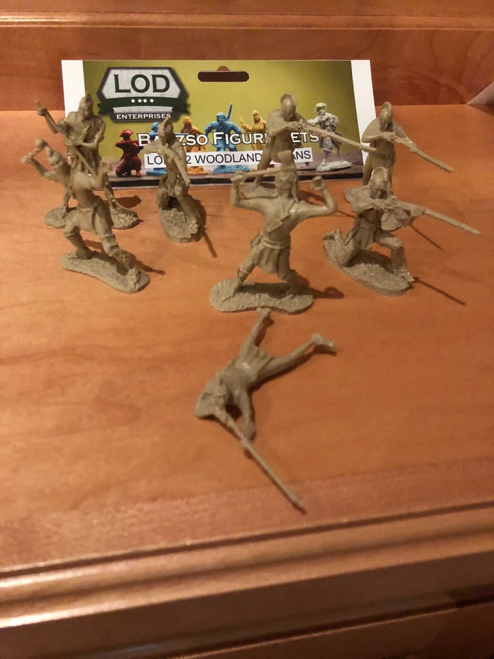 LOD Enterprises Barzso Plastic Figure Set LOD 042 WOODLAND INDIANS--8 FIGURES