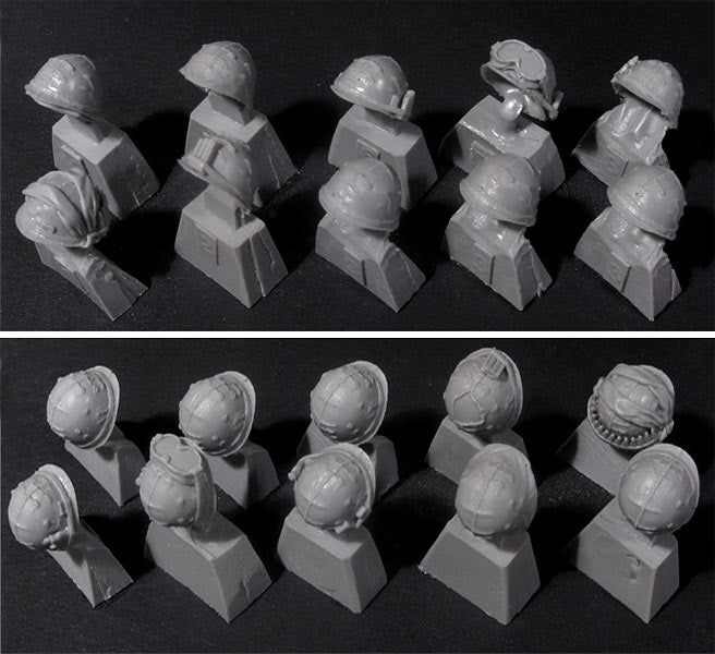 BRAVO *6 35027 VIETNAM WAR ASSORTED U.S. M1 HELMETS (1:35)-10 PIECES PHOTOETCHED