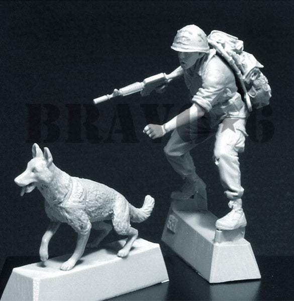 BRAVO *6 35053 VIETNAM WAR U.S. ARMY INFANTRY (4) K-9 SCOUT TEAM 1:35