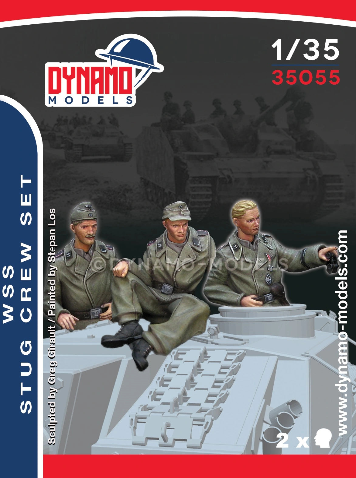 DYNAMO MODEL 1:35 SET 35055 WWII GERMAN WSS STUG CREW SET (3 FIGURES)