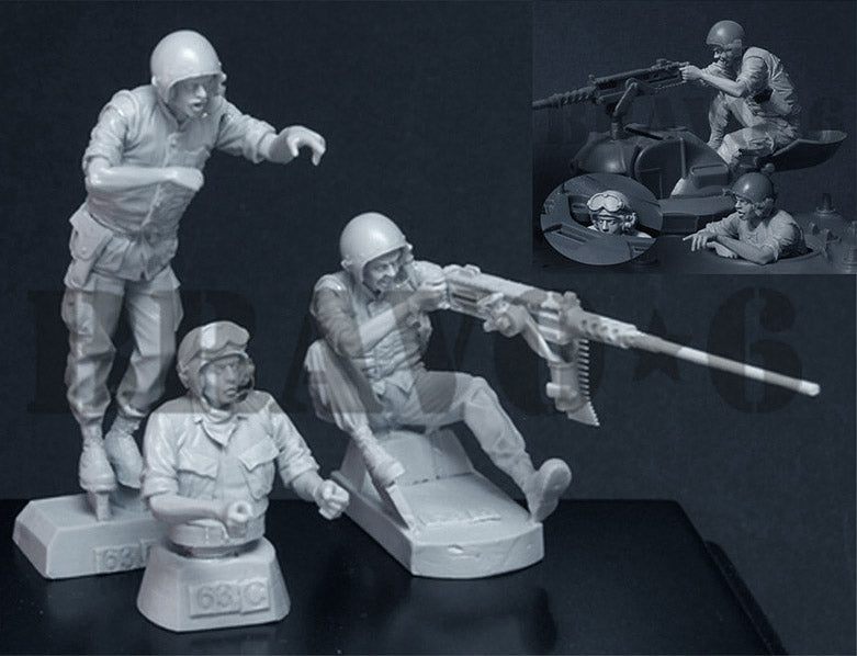 BRAVO *6 35063 VIETNAM WAR U.S. MARINES TANK CREW PHOTOETCHED (3 FIGURES)