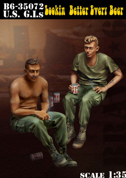 BRAVO *6 35072 VIETNAM WAR U.S. G.I.'s "LOOKIN' BETTER EVERY BEER" 1:35