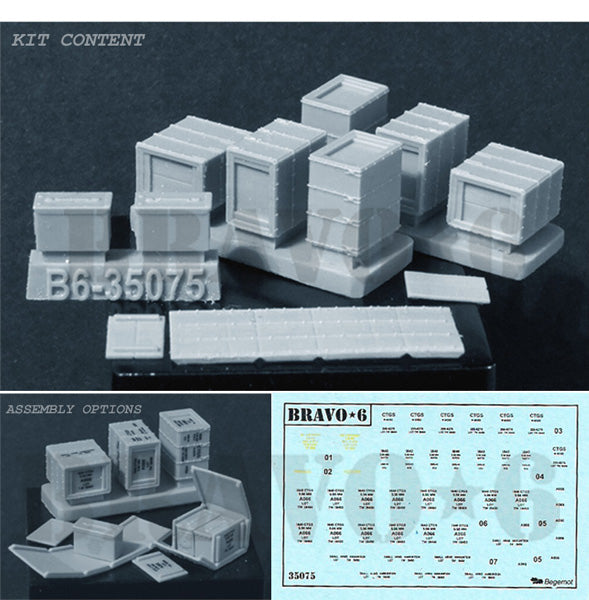 BRAVO *6 35075 VIETNAM WAR U.S. M2A1 AMMO BOXES AND CRATES 1:35
