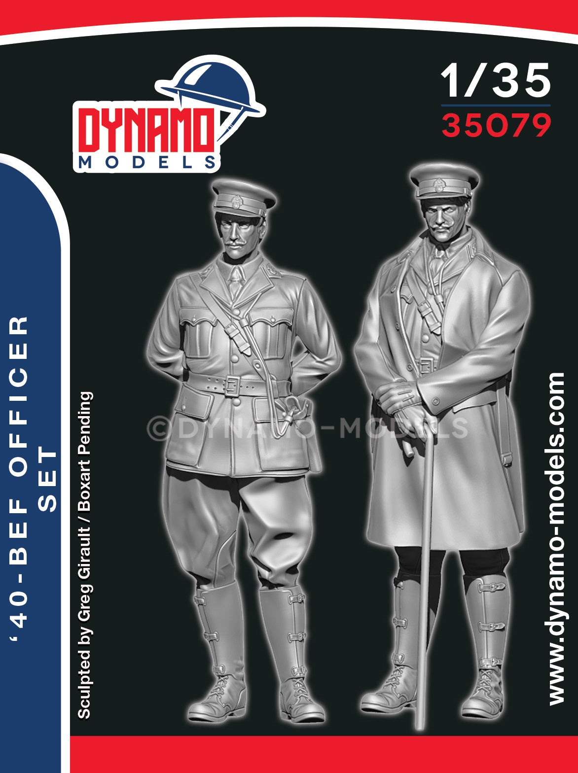 DYNAMO MODEL 35079 WWII '40 BRITISH EXPEDITIONARY FORCE OFFICER SET (2 FIGURES)