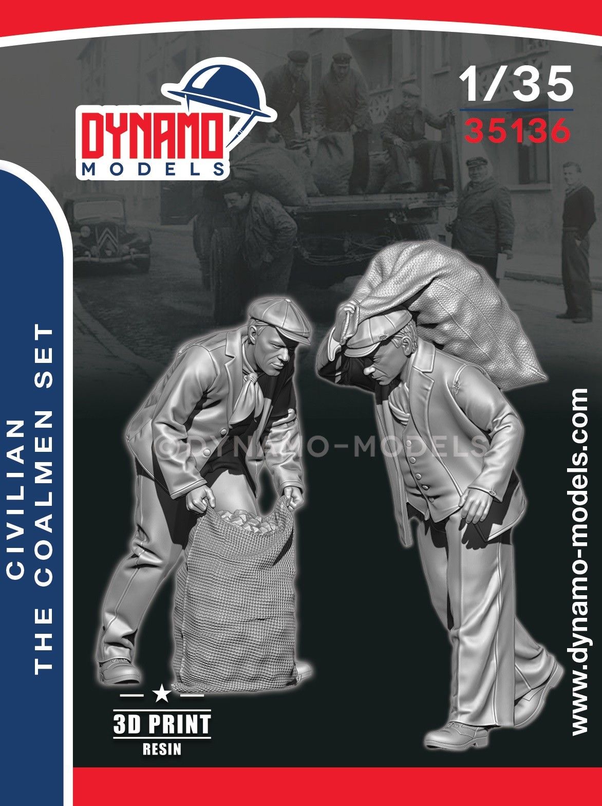 DYNAMO MODELS 1:35 SET 35136 WORLD WAR II CIVILIAN "THE COALMAN SET" (2 FIGURES)