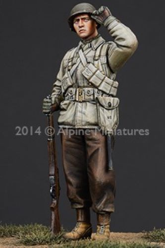ALPINE MINIATURES 1:35 SET 35185 WWII US INFANTRY (1 FIGURE-2 HEADS)