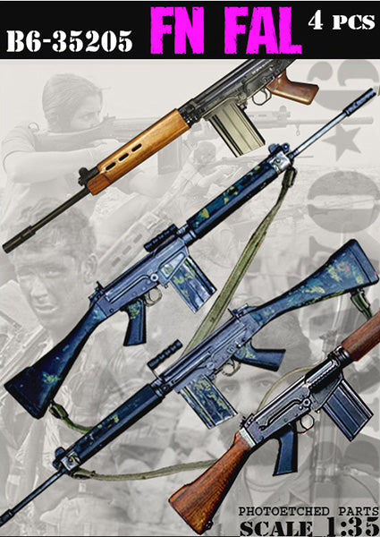 BRAVO *6 35205 VIETNAM WAR FN FAL RIFLES PHOTOETCHED- 4 PIECES