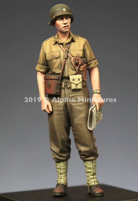 ALPINE MINIATURES 1:35 SET 35269 WWII US TANK OFFICER SUMMER (1 FIGURE-2 HEADS)