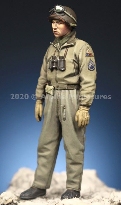 ALPINE MINIATURES 1:35 SET 35284 WWII US TANK COMMANDER (1 FIGURE-2 HEADS)
