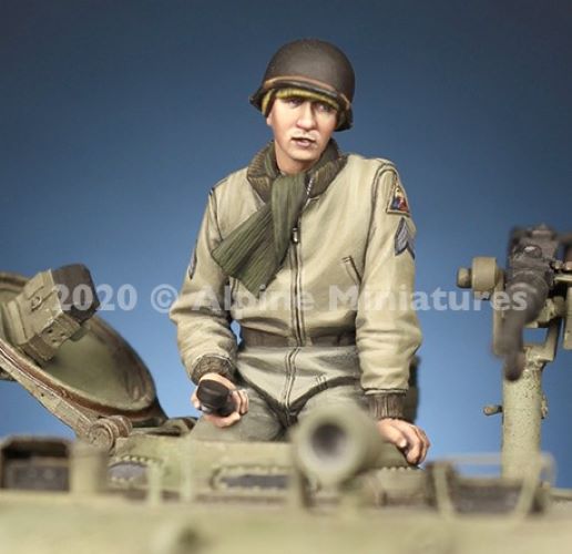 ALPINE MINIATURES 1:35 SET 35285 WWII US TANK COMMANDER #2 (1 FIGURE-2 HEADS)