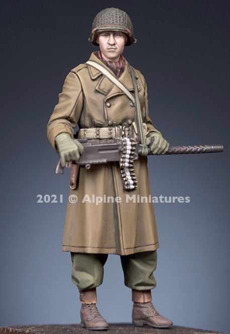 ALPINE MINIATURES 1:35 SET 35293 WWII US MG GUNNER WINTER (1 FIGURE-2 HEADS)