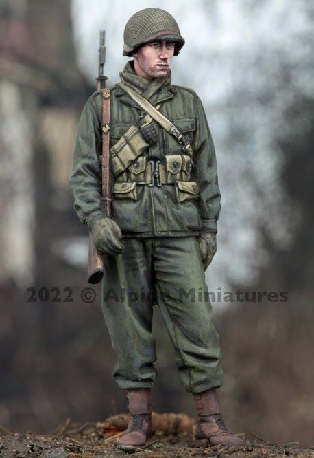ALPINE MINIATURES 1:35 SET 35304 WWII US INFANTRY (1 FIGURE-2 HEADS)