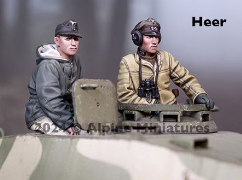 ALPINE MINIATURES 1:35 SET 35317 WWII GERMAN PANZER CREW SET (12FIGURES/4HEADS)