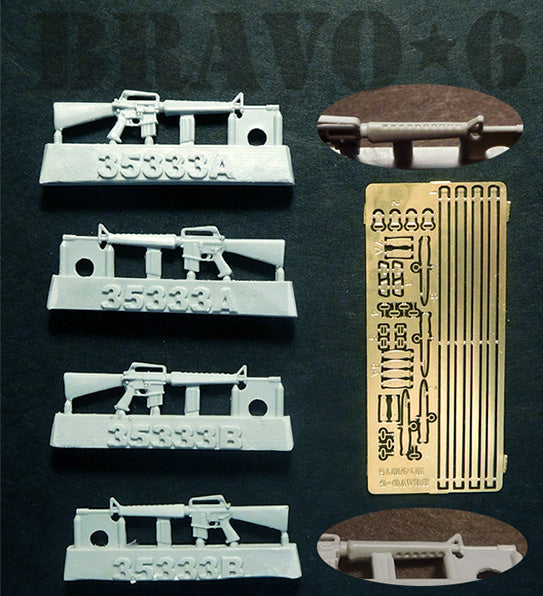 BRAVO *6 35333 VIETNAM WAR U.S. M16A1 RIFLE PHOTOETCHED- 4 PIECES