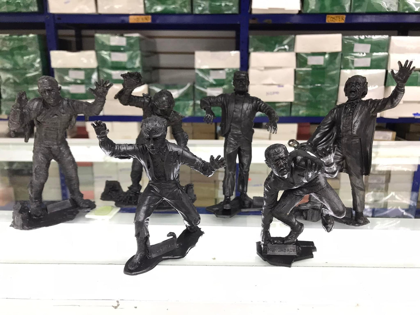 MARX TOYS RECAST 6" CLASSIC HOLLYWOOD MONSTERS- 6 FIGURE SET (ARMY GREEN)