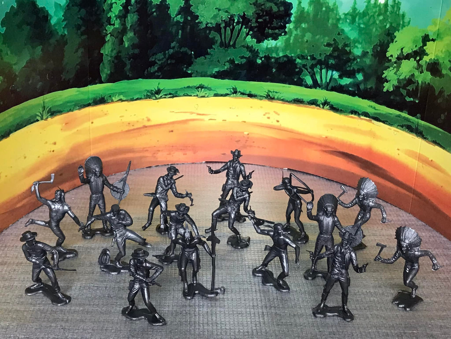 MARX RECAST 54 MM COWBOYS & INDIANS PLAYSET REISSUE 16 FIGURES