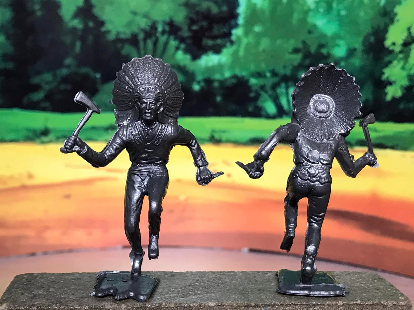 MARX RECAST 54 MM COWBOYS & INDIANS PLAYSET REISSUE 16 FIGURES