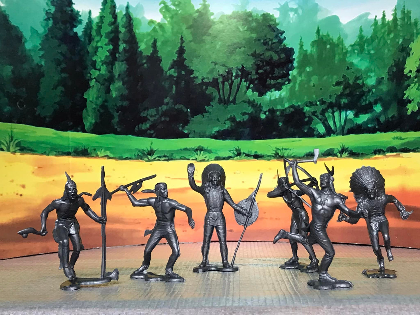 MARX RECAST 54 MM COWBOYS & INDIANS PLAYSET REISSUE 16 FIGURES