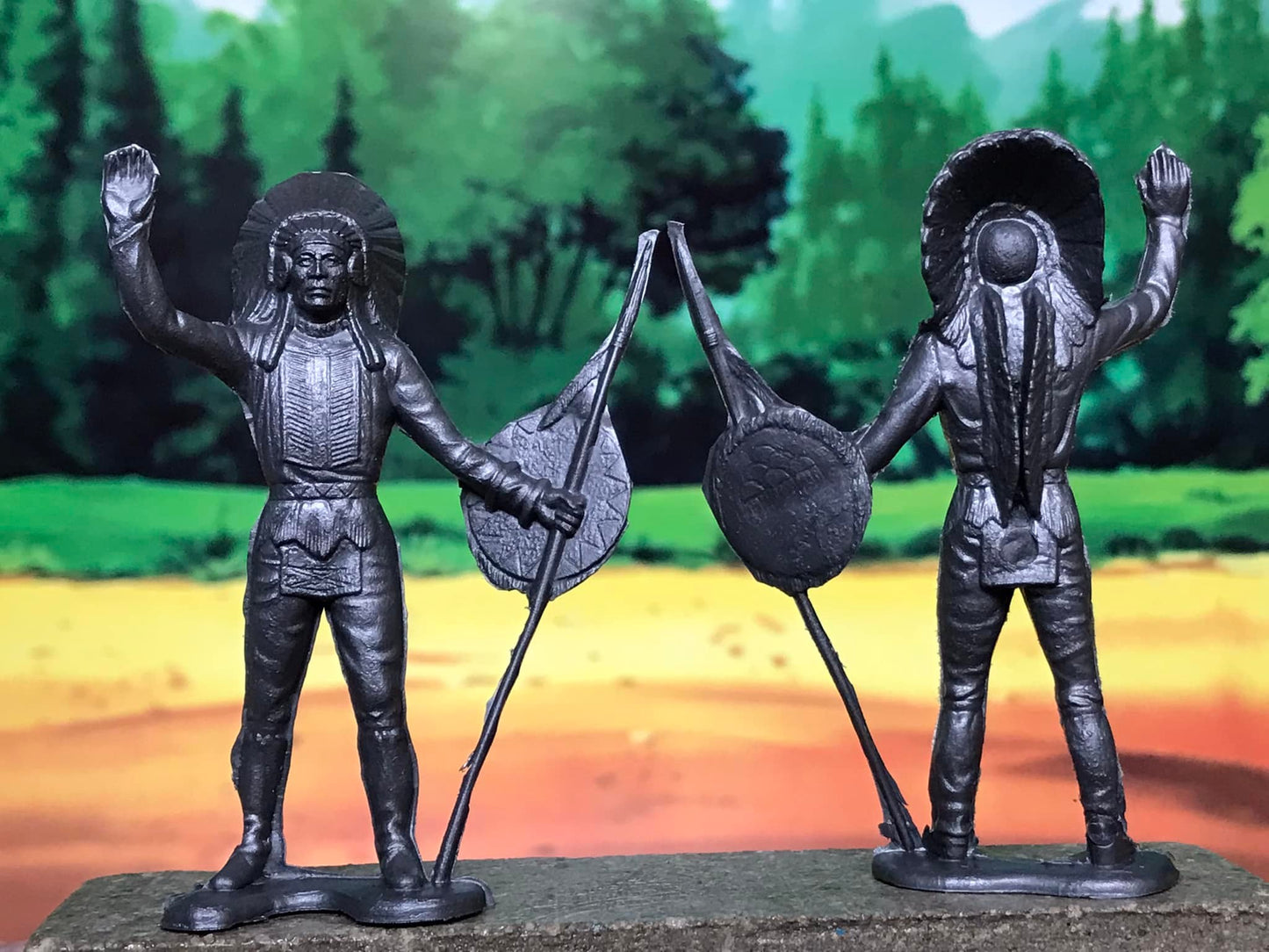 MARX RECAST 54 MM COWBOYS & INDIANS PLAYSET REISSUE 16 FIGURES